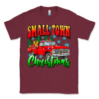 Burgundy Small town Christmas Classic Tee - CowhideDigitalArt