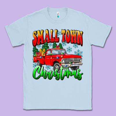 Small Town Christmas Classic Tee Designed By Cowhidedigitalart