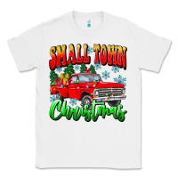 White Small town Christmas Classic Tee - CowhideDigitalArt