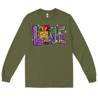 Army Green Mardi Gras Love With Gnome Long Sleeve Tee - BundleAndBundleShop