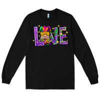 Black Mardi Gras Love With Gnome Long Sleeve Tee - BundleAndBundleShop