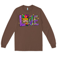 Chestnut Mardi Gras Love With Gnome Long Sleeve Tee - BundleAndBundleShop