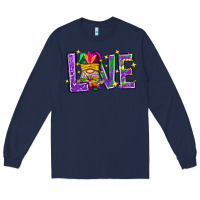 Navy Mardi Gras Love With Gnome Long Sleeve Tee - BundleAndBundleShop