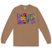 Toasted Coconut Mardi Gras Love With Gnome Long Sleeve Tee - BundleAndBundleShop