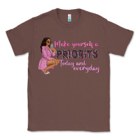 Chestnut make yourself a priority today and everyday afro w Classic Tee - NancyCooperArtShop