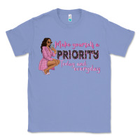 Colony Blue make yourself a priority today and everyday afro w Classic Tee - NancyCooperArtShop