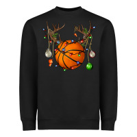 Black Basketball Horn Christmas Heavyweight Sweatshirt - BundleAndBundleShop