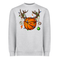 Heather Grey Basketball Horn Christmas Heavyweight Sweatshirt - BundleAndBundleShop