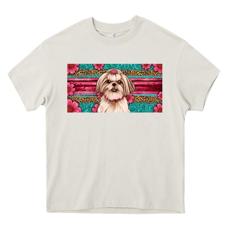 Western Shih Tzu License Plate Design Heavy Core Tee by JahusDesignShop | Teevron