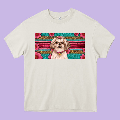 Western Shih Tzu License Plate Design Heavy Core Tee Designed By Jahusdesignshop