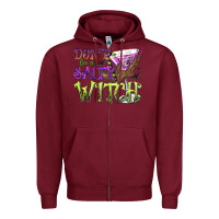 Burgundy Don't Be a Salty Witch Zipper Hoodie - texasbilliewilder