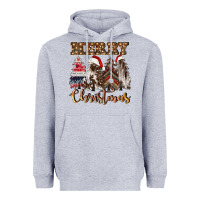 Heather Grey merry christmas trees Heavyweight Hoodie - CowGirlArtShop