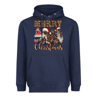 Navy merry christmas trees Heavyweight Hoodie - CowGirlArtShop