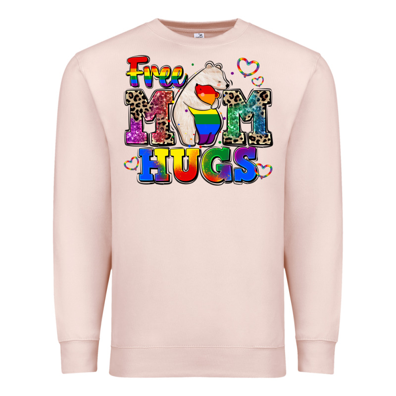 Pride Free Mom Hugs Premium Sweatshirt by CowGirlArtShop | Teevron
