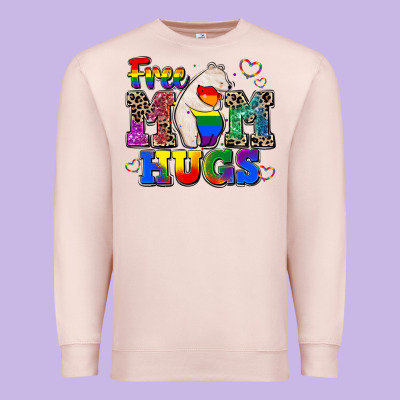 Pride Free Mom Hugs Premium Sweatshirt Designed By Cowgirlartshop