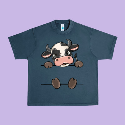 Custom Cow Urban Heavy Tee Designed By Maliassmallbusiness