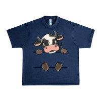 Navy custom cow Urban Heavy Tee - MaliasSmallBusiness