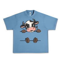Pebble Blue custom cow Urban Heavy Tee - MaliasSmallBusiness