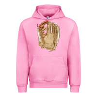Fuchsia Pink Catchers Mitt Fa Element Urban Hoodie - FaDigitalArtStudio