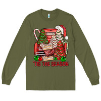 Army Green Tis The Season Christmas Cakes Truck Long Sleeve Tee - BundleAndBundleShop
