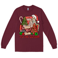 Burgundy Tis The Season Christmas Cakes Truck Long Sleeve Tee - BundleAndBundleShop