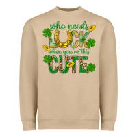 Mushroom Who Needs Luck When You're This Cute St. Patricks Heavyweight Sweatshirt - BundleAndBundleShop