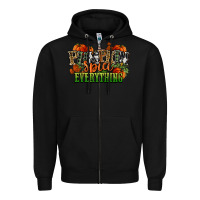 Black pumpkin spice everything fall Zipper Hoodie - NancyCooperArtShop