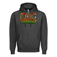 Charcoal Heather pumpkin spice everything fall Zipper Hoodie - NancyCooperArtShop