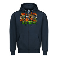 Navy pumpkin spice everything fall Zipper Hoodie - NancyCooperArtShop