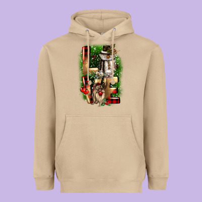 Love Snowman Gnome Heavyweight Hoodie Designed By Cowgirlartshop