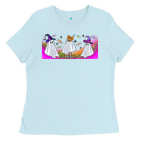 Baby Blue cutes ghosts libbey glass Ladies Tee - BundleAndBundleShop
