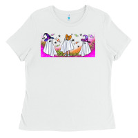 White cutes ghosts libbey glass Ladies Tee - BundleAndBundleShop