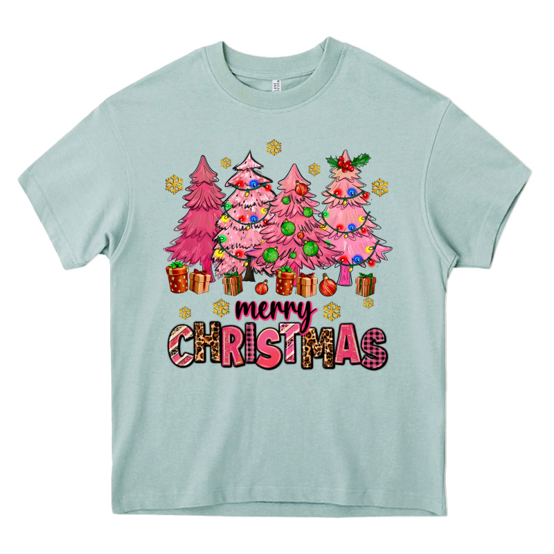 Pink Christmas Trees Heavy Core Tee by AdoDesignShop | Teevron