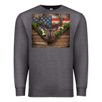 Charcoal Heather usa deer hunting Premium Sweatshirt - CowGirlArtShop