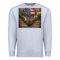 Heather Grey usa deer hunting Premium Sweatshirt - CowGirlArtShop
