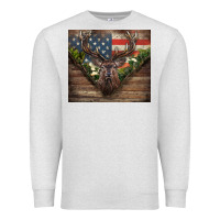 Oatmeal Heather usa deer hunting Premium Sweatshirt - CowGirlArtShop