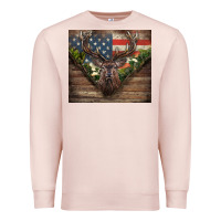 Pale Pink usa deer hunting Premium Sweatshirt - CowGirlArtShop