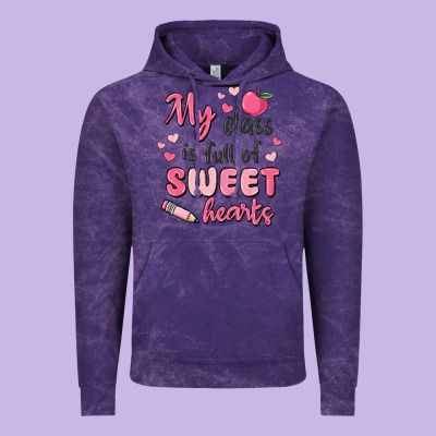 My Class Is Full Of Sweet Hearts Vintage Hoodie Designed By Maliassmallbusiness