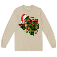 Mushroom Christmas Western Texas Map Long Sleeve Tee - BundleAndBundleShop