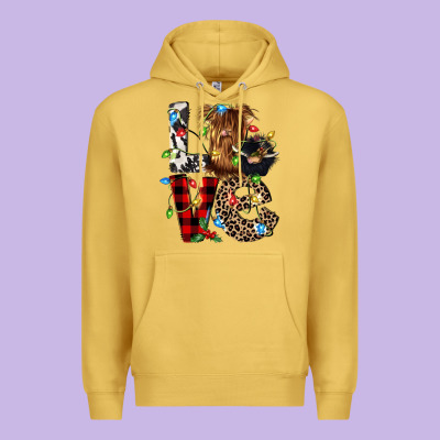 Love Cow Gnomies Premium Hoodie Designed By Cowgirlartshop