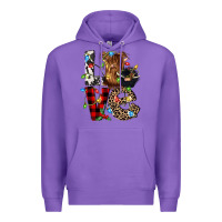 Purple love cow gnomies Premium Hoodie - CowGirlArtShop