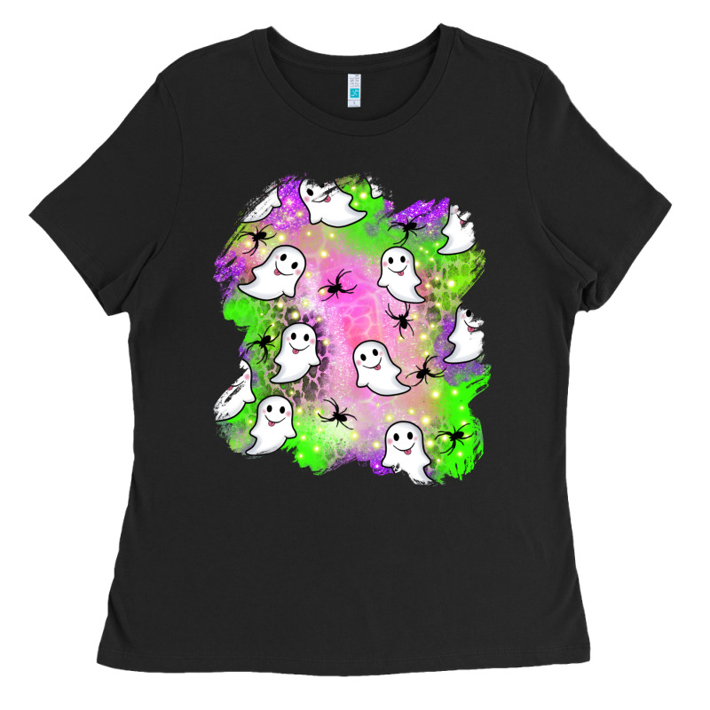 Ghost Halloween Patch Ladies Tee by BundleAndBundleShop | Teevron