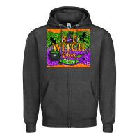 Charcoal Heather bad witch vibes Zipper Hoodie - NancyCooperArtShop