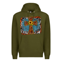 Army Green western cross Premium Hoodie - JahusDesignShop