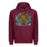 Burgundy western cross Premium Hoodie - JahusDesignShop