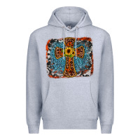Heather Grey western cross Premium Hoodie - JahusDesignShop