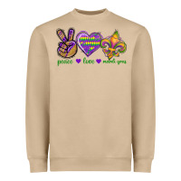 Mushroom Peace Love Mardi Gras Heavyweight Sweatshirt - BundleAndBundleShop