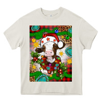 Cream christmas cow air freshener Heavy Core Tee - Artiststas