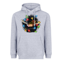 Heather Grey christmas black angus gnome Heavyweight Hoodie - CowGirlArtShop