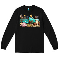 Black Farm Animals Truck Long Sleeve Tee - BundleAndBundleShop